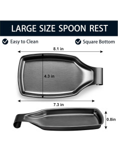 Reposapucheros de Acero Inoxidable Herogo Negro 20.6x11cm 2