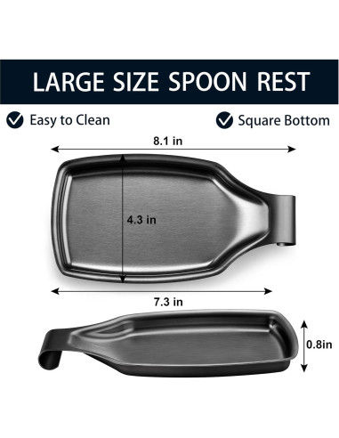 Reposapucheros de Acero Inoxidable Herogo Negro 20.6x11cm