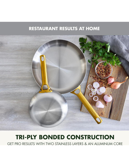 Juego de Sartenes GreenPan Acero Inoxidable 10" y 12"