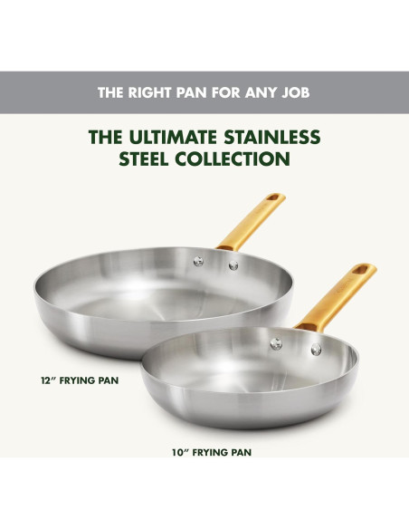 Juego de Sartenes GreenPan Acero Inoxidable 10" y 12"