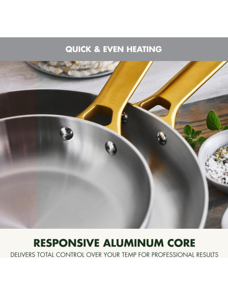 Juego de Sartenes GreenPan Acero Inoxidable 10" y 12"