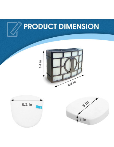 Filtro de Reemplazo Shark Navigator ZU561 ZU560 HEPA y Cepillo