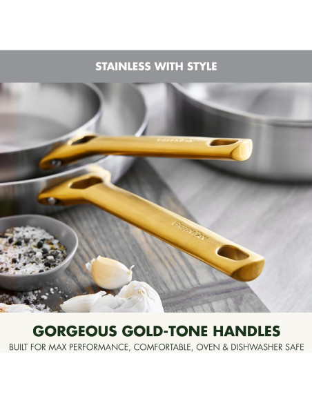 Juego de Sartenes GreenPan Acero Inoxidable 10" y 12"