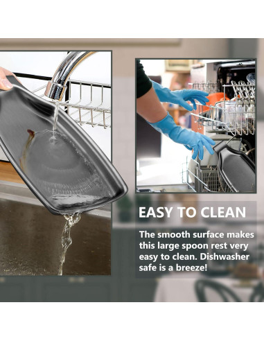 Reposapucheros de Acero Inoxidable Herogo Negro 20.6x11cm