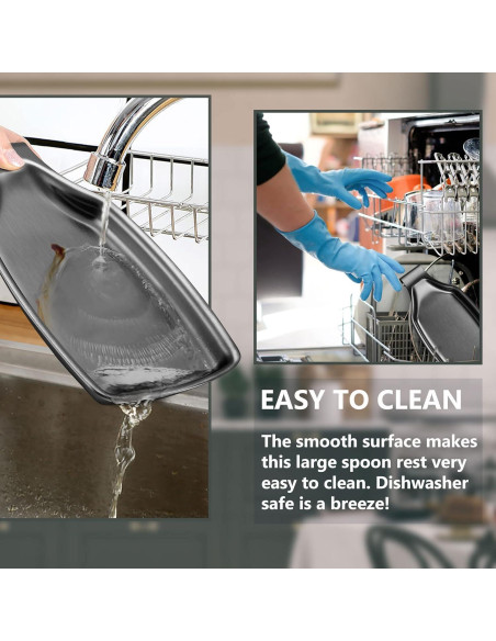 Reposapucheros de Acero Inoxidable Herogo Negro 20.6x11cm