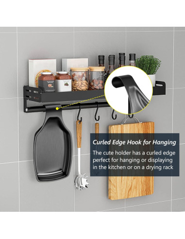 Reposapucheros de Acero Inoxidable Herogo Negro 20.6x11cm