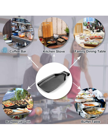 Reposapucheros de Acero Inoxidable Herogo Negro 20.6x11cm