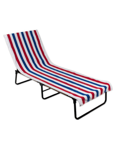 Tumbona de Playa DII con Toalla de Algodón Rayada 66x208 cm