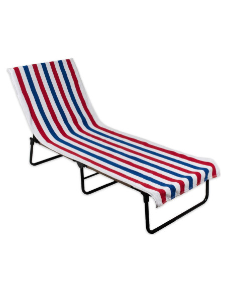 Tumbona de Playa DII con Toalla de Algodón Rayada 66x208 cm