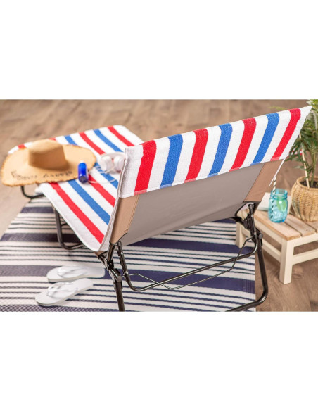 Tumbona de Playa DII con Toalla de Algodón Rayada 66x208 cm