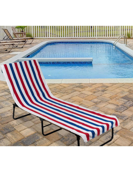 Tumbona de Playa DII con Toalla de Algodón Rayada 66x208 cm