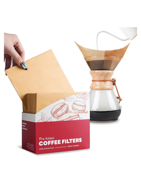 Filtros de café Brew Choice Chemex 100 unidades preplegados