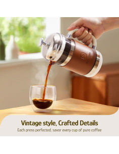 Cafetera Prensa Francesa Hazel Quinn 450ml Vidrio Borosilicato 2