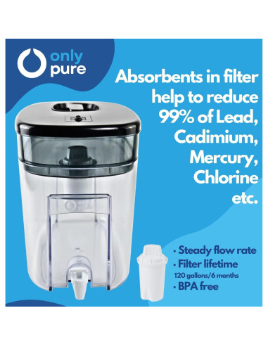 Dispensador de Agua Filtrada OnlyPure 40 Tazas 120 Galones