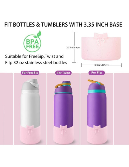Botín de Silicona Rosa Brillante HIUSITY para Owala 32oz