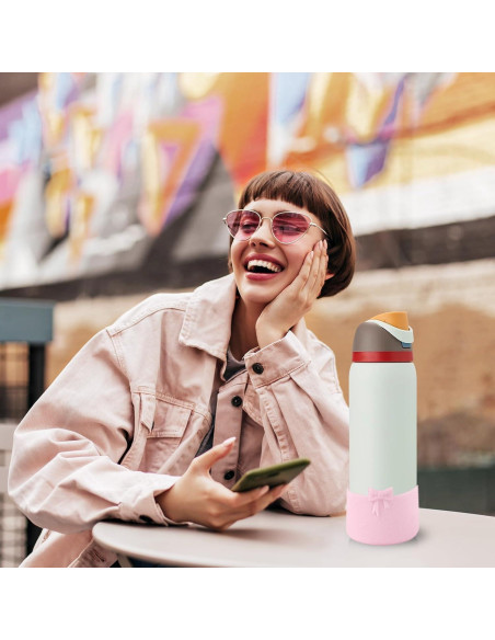 Botín de Silicona Rosa Brillante HIUSITY para Owala 32oz