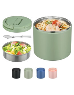 Termo de Sopa Aislado Elipark 1.39L Verde a Prueba de Fugas