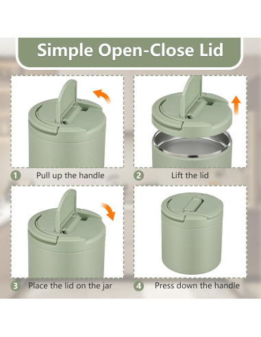 Termo de Sopa Aislado Elipark 1.39L Verde a Prueba de Fugas