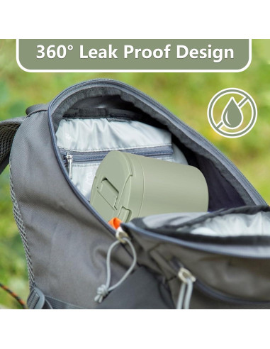 Termo de Sopa Aislado Elipark 1.39L Verde a Prueba de Fugas