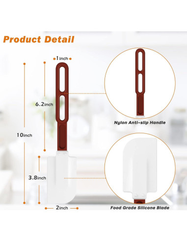Espátulas de Silicona ReneeChef 10" Antiadherente Resistente al Calor