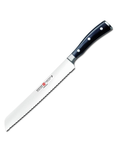 Cuchillo de Pan Wusthof Classic Ikon 20.32 cm Serrado Negro