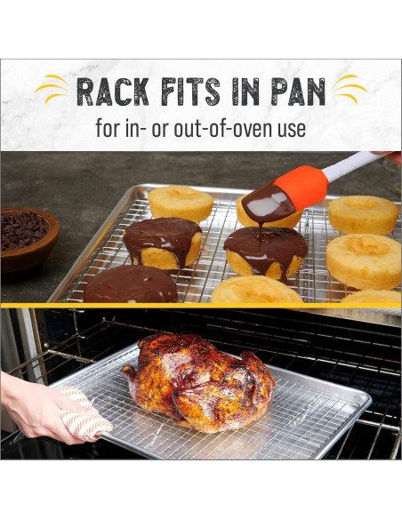 Bandeja para Hornear Checkered Chef 45.7 x 33 cm + Rejilla