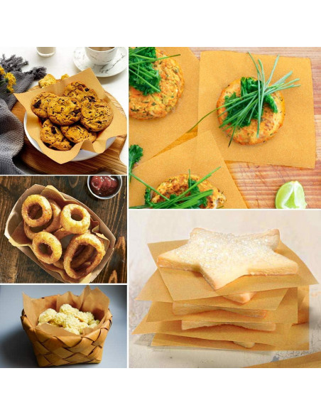 Hiware 200 Hojas de Papel Pergamino Sin Blanquear 15x15 cm