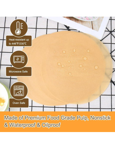 Papel Pergamino Redondo 30.48 cm BYKITCHEN - 100 Hojas Antiadherente
