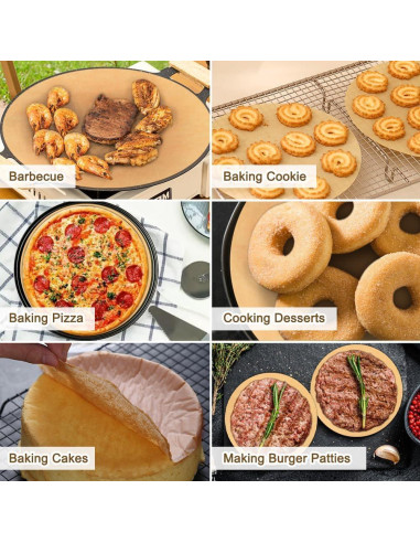 Papel Pergamino Redondo 30.48 cm BYKITCHEN - 100 Hojas Antiadherente