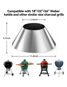 Soporte de Briquetas de Carbón Skyflame para Parrillas Kettle 45-66 cm 2