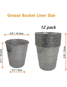 Cubeta de Grasa Firsgrill 0.95L con 12 Forros para Parrilla 2