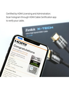 Cable HDMI Ultra High Speed Zeskit X-Tech 2m 48Gbps 8K 4K HDR 2