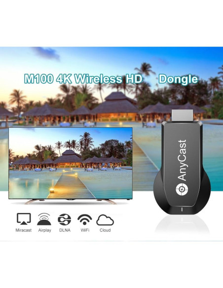Adaptador de Pantalla Inalámbrico SmartSee Anycast M100 4K 1080P