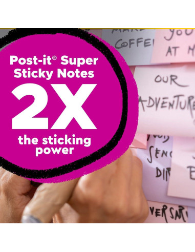Notas Adhesivas Super Sticky Post-it Oasis 10.16x15.24cm 8 Blocs