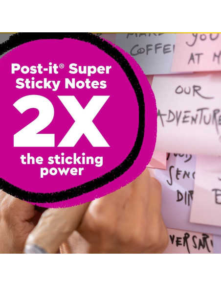 Notas Adhesivas Super Sticky Post-it Oasis 10.16x15.24cm 8 Blocs