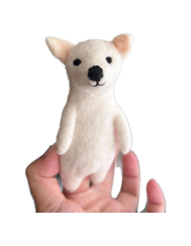 Títere de dedo de lobo dire hecho a mano - Ganapati Crafts