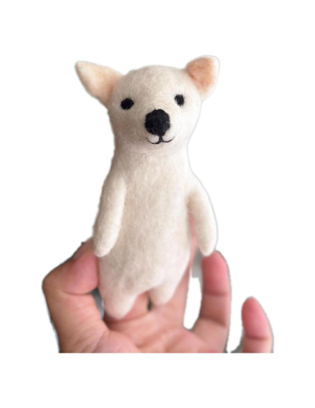 Títere de dedo de lobo dire hecho a mano - Ganapati Crafts