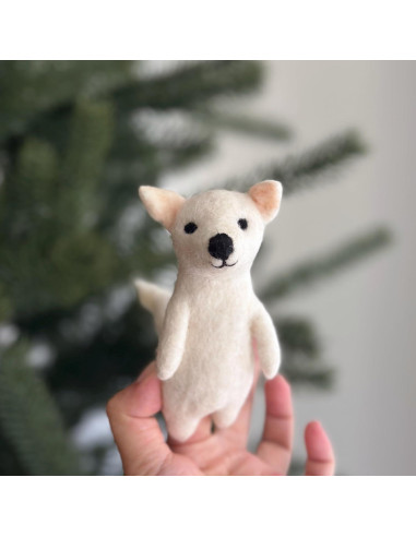 Títere de dedo de lobo dire hecho a mano - Ganapati Crafts