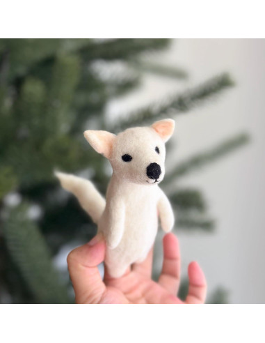 Títere de dedo de lobo dire hecho a mano - Ganapati Crafts
