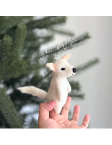 Títere de dedo de lobo dire hecho a mano - Ganapati Crafts