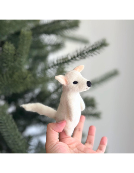 Títere de dedo de lobo dire hecho a mano - Ganapati Crafts