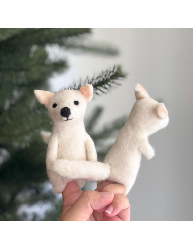 Títere de dedo de lobo dire hecho a mano - Ganapati Crafts