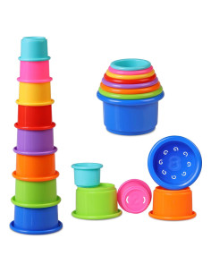 Juego de Tazas Apilables Tiny Tinker 8 Piezas Arcoíris