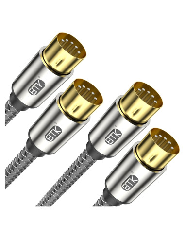 Cable MIDI 5 Pines EMK Trenzado 2M - Conectores Niquelados