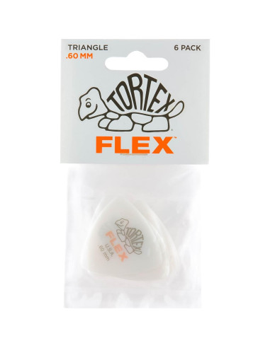Púa de guitarra Jim Dunlop Tortex Flex Triángulo 0.60mm Naranja - 6 Paquete