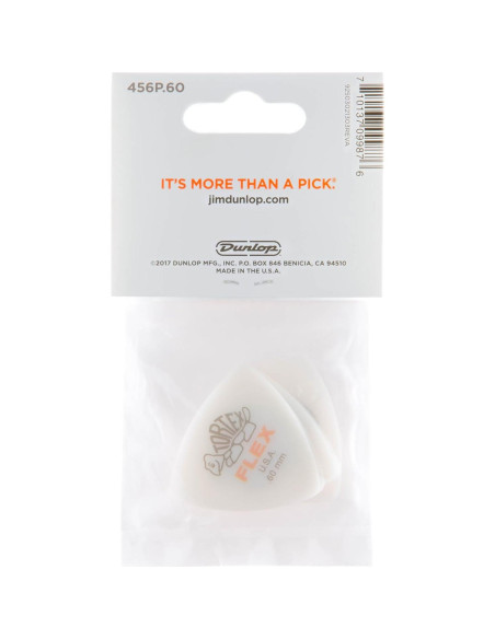 Púa de guitarra Jim Dunlop Tortex Flex Triángulo 0.60mm Naranja - 6 Paquete