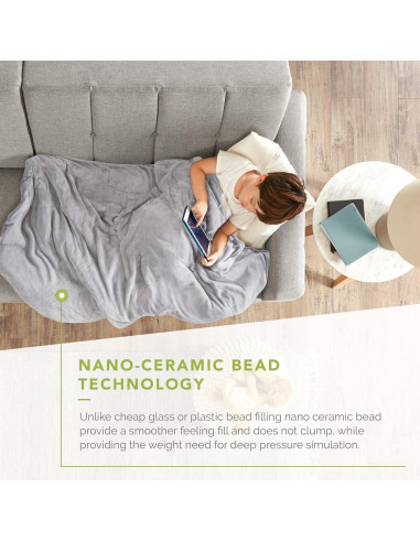 Manta con Peso Grados de Comodidad 91x122 cm Gris con Funda