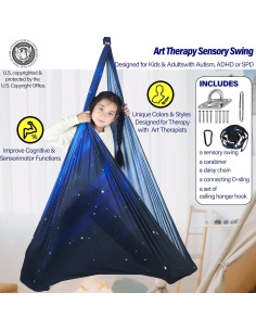 Columpio Sensorial HiChrote Azul Espacial 150x150cm hasta 136kg 2