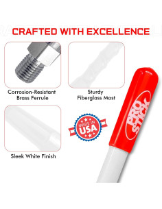 Antena de Radio CB Prostick 4 Pies Fibra de Vidrio 1000W 2