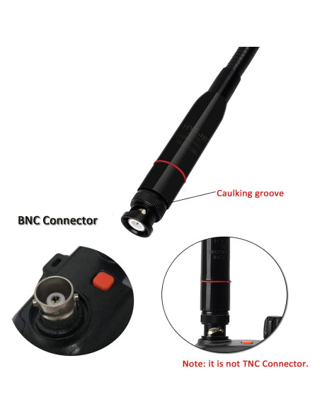 Antena Gooseneck HYS 2m/70cm BNC para Radios de Dos Vías